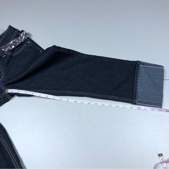 Angel cropped dark blue jeans with belt size 3 - Picture 5 of 9
